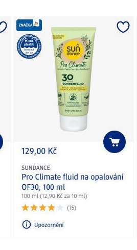 SUNDANCE Pro Climate fluid na opalování OF30, 100 ml