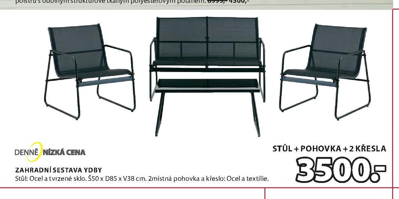 Zahradní sestava YDBY (stůl + pohovka + 2 křesla)