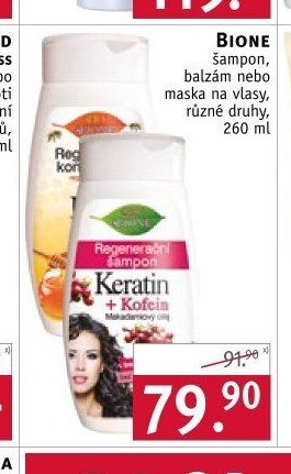 BIONE šampon, balzám nebo maska na vlasy 260 ml
