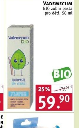 VADEMECUM BIO zubní pasta pro děti