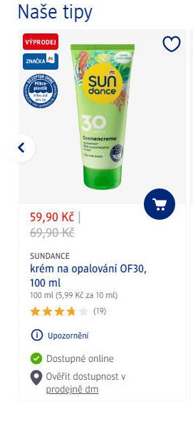 SUNDANCE krém na opalování OF30, 100 ml