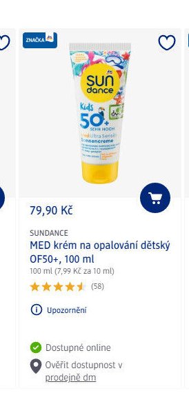 SUNDANCE MED krém na opalování dětský OF50+, 100 ml