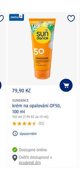 SUNDANCE krém na opalování OF50, 100 ml