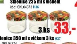 Sklenice 235 ml s víčkem