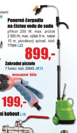 Ponorné čerpadlo na čistou vodu do sudu