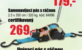Samonavíjecí pás s ráčnou