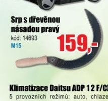 Srp s dřevěnou násadou pravý