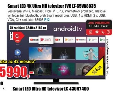 Smart LED 4K Ultra HD televizor JVC LT-65VA8035