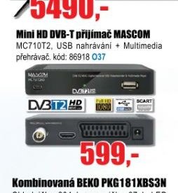 Mini HD DVB-T přijímač MASCOM MC710T2