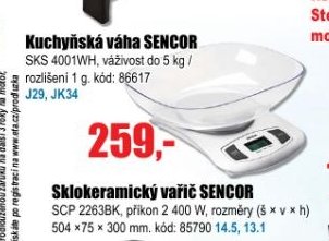 Kuchyňská váha SENCOR SKS 4001WH