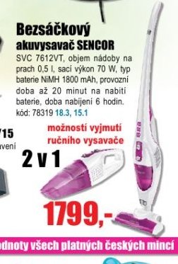 Bez sáčkový akuvysavač SENCOR