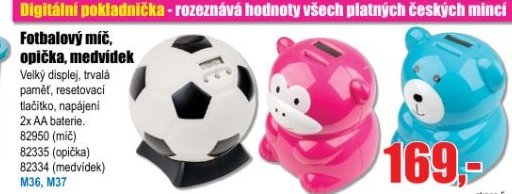 Fotbalový míč, opička, medvídek