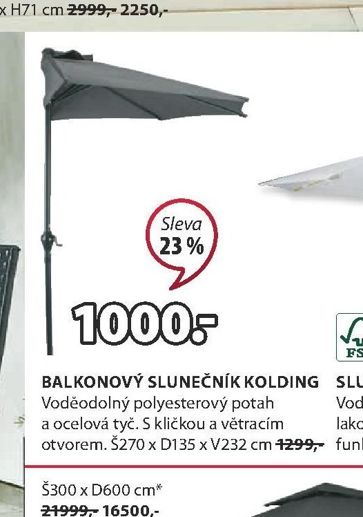 BALKONOVÝ SLUNEČNÍK KOLDING
