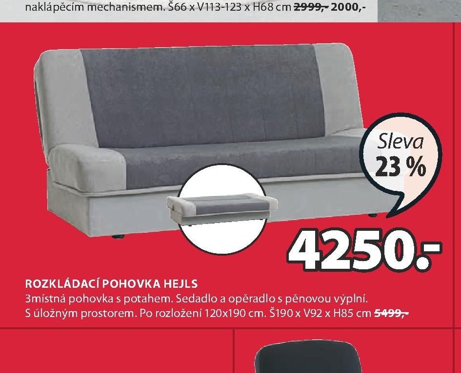 ROZKLÁDACÍ POHOVKA HEJLS