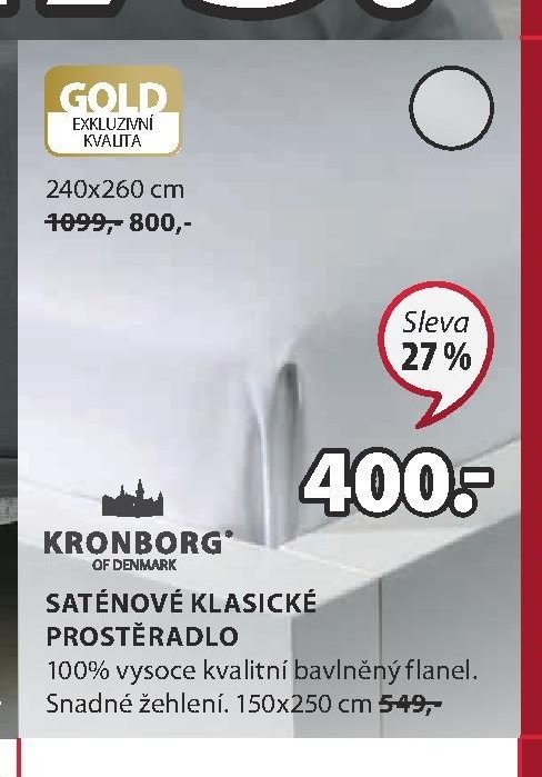 Saténové klasické prostěradlo