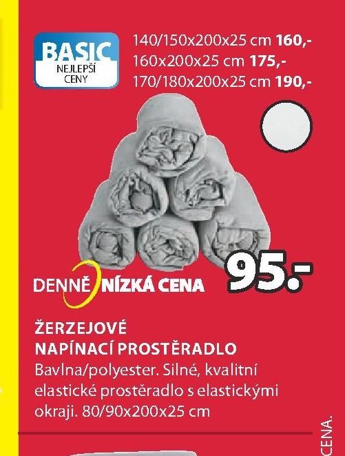 Žerzejové napínací prostěradlo