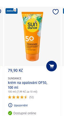 SUNDANCE krém na opalování OF50, 100 ml