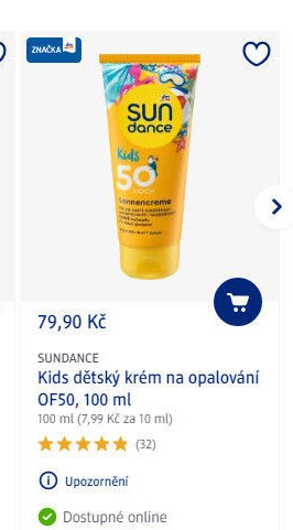 SUNDANCE Kids dětský krém na opalování OF50, 100 ml