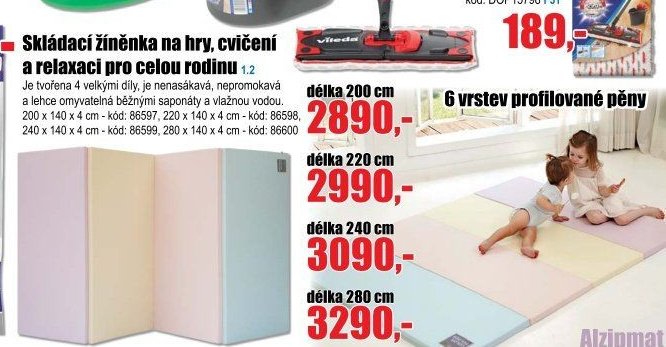 Skládací žíněnka na hry, cvičení a relaxaci