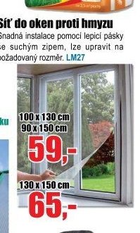Síť do oken proti hmyzu 100 x 130 cm