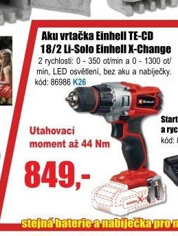 Aku vrtačka Einhell TE-CD 18/2 Li-Solo