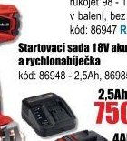 Startovací sada 18V akumulátor 2,5Ah