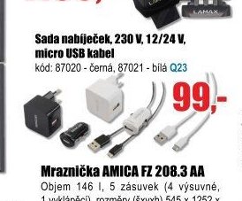 Sada nabíječek, 230 V, 12/24 V, micro USB kabel