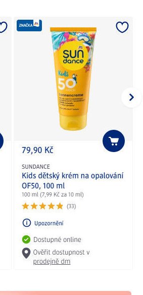SUNDANCE Kids dětský krém na opalování OF50, 100 ml