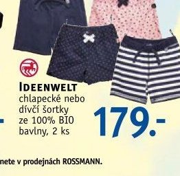 IDEENWELT chlapecké nebo dívčí šortky ze 100% BIO bavlny, 2 ks