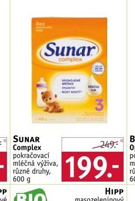 Sunar Complex pokračovací mléčná výživa, 600 g