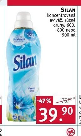 Silan koncentrovaná aviváž, různé druhy, 600, 800 nebo 900 ml