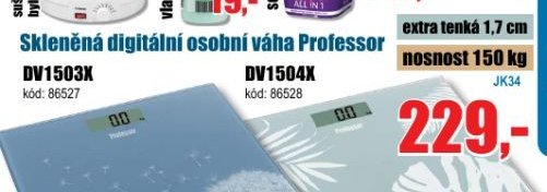 Skleněná digitální osobní váha Professor
