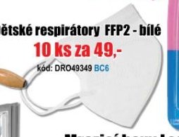 Dětské respirátory FFP2 - bílé