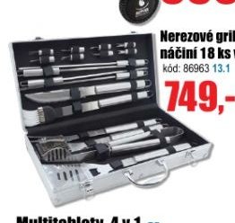 Nerezové grilovací náčiní 18 ks v kufru