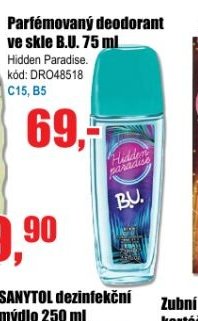 Parfémovaný deodorant ve skle B.U. 75 ml