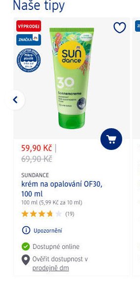 SUNDANCE krém na opalování OF30, 100 ml
