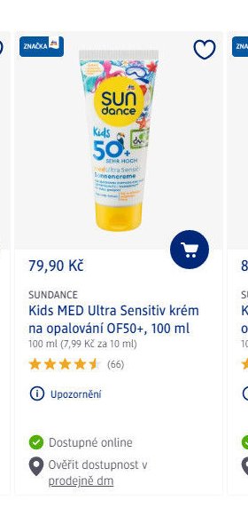 SUNDANCE Kids MED Ultra Sensitiv krém na opalování OF50+, 100 ml