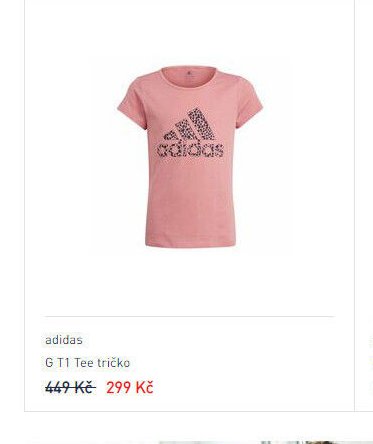 adidas G T1 Tee tričko