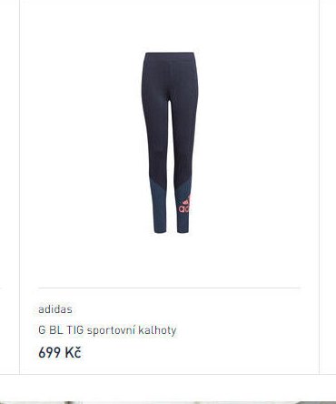 adidas G BL TIG sportovní kalhoty
