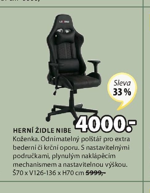 HERNÍ ŽIDLE NIBE
