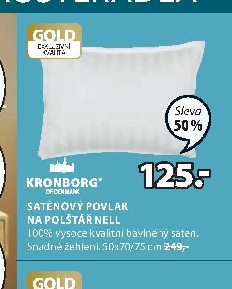 Kronborg saténový povlak na polštář NELL