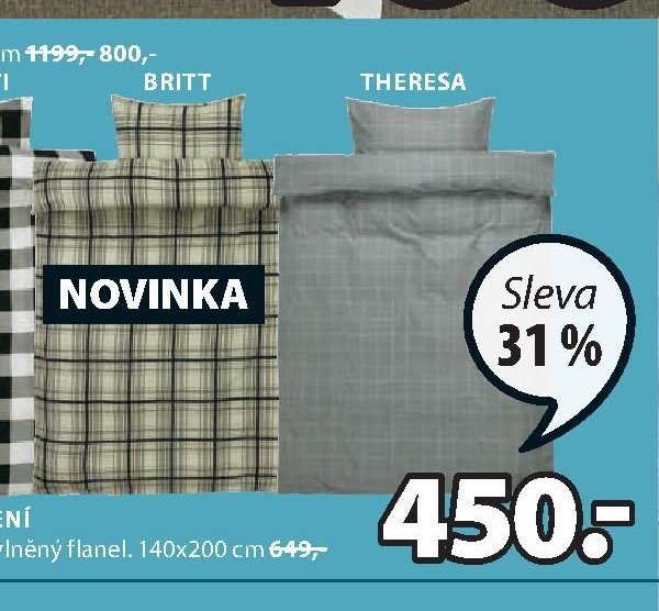 Flanelové povlečení Britt