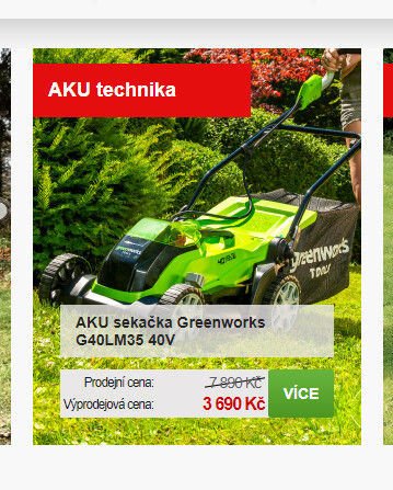 AKU sekačka Greenworks G40LM35 40V