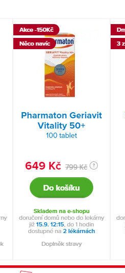 Pharmaton Geriavit Vitality 50+ 100 tablet