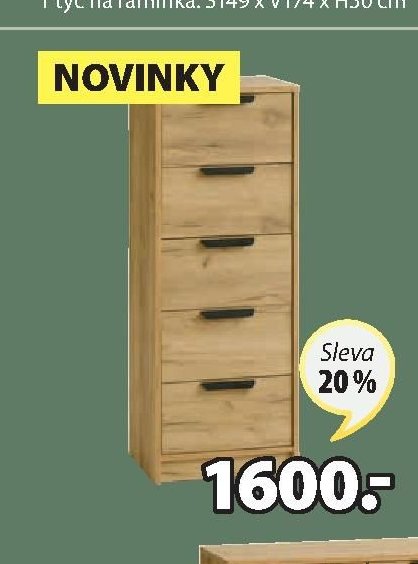 Komoda VEDDE 3 zásuvky, bílá