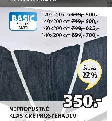 Nepropustné klasické prostěradlo