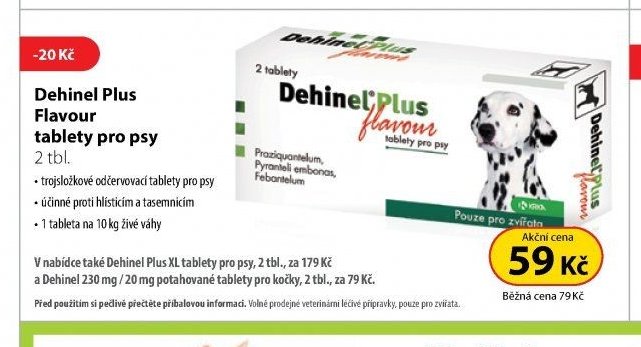 Dehinel Plus Flavour tablety pro psy, 2 tbl.