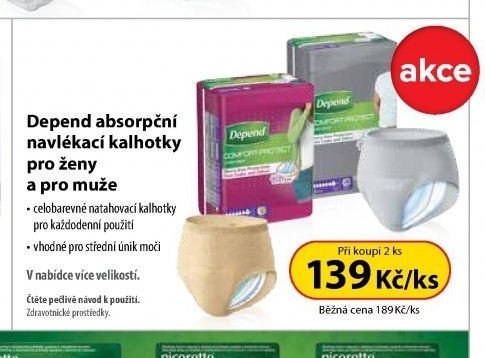 Depend absorpční navlékací kalhotky pro ženy a muže