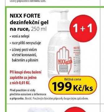 NIXX FORTE dezinfekční gel na ruce 250 ml