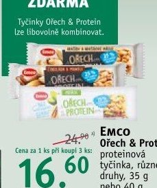 EMCO Ořech & Protein proteinová tyčinka